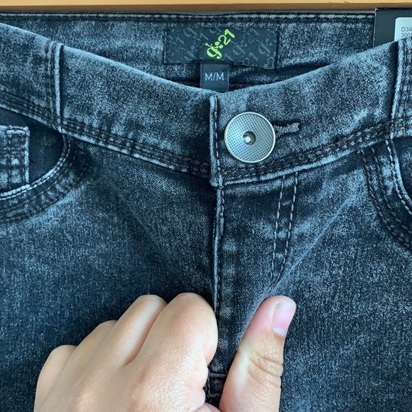 NWT G21 Black Acid Wash Jeggings size Medium - Picture 4 of 7